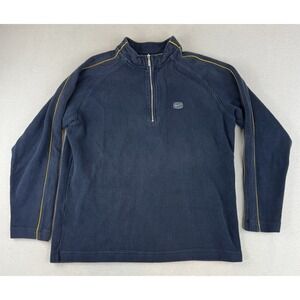 Vintage NIKE Corduroy 1/4 Zip Long Sleeve Men's XL Blue Gold Trim Gray Tag